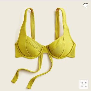 BNWT J.Crew Ribbed cross-back underwire bikini top